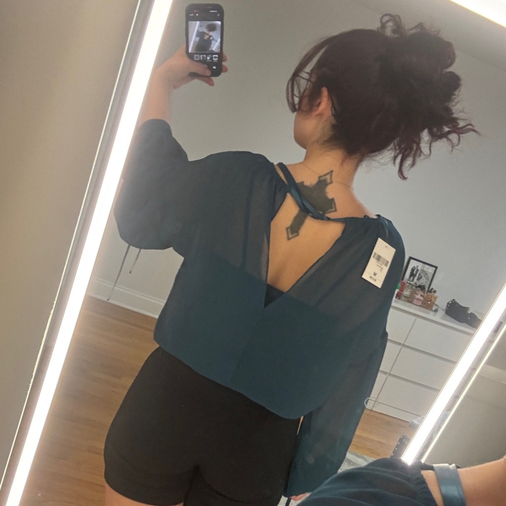 Forever 21 Dark Teal Blouse - Picture 2 of 4